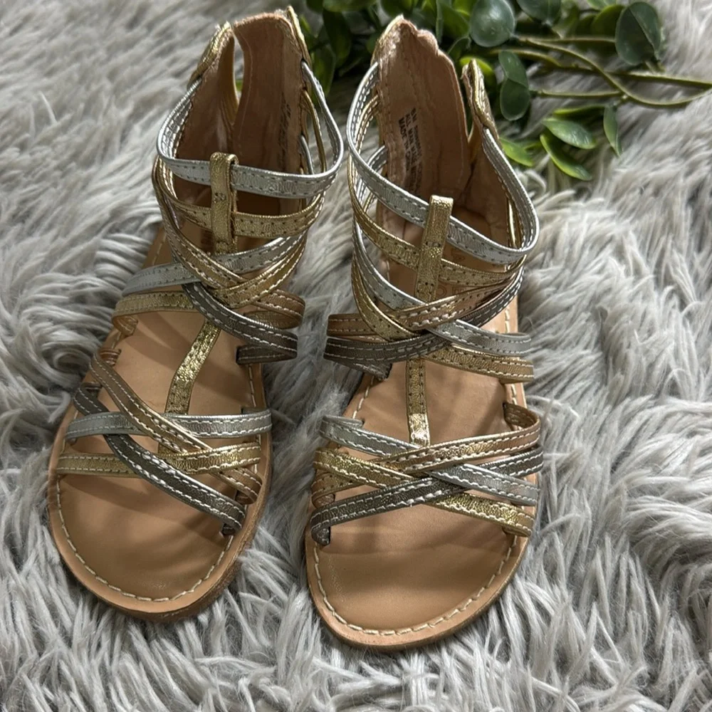 Harper canyon girls gold and silver gladiator sandals toddler size 8